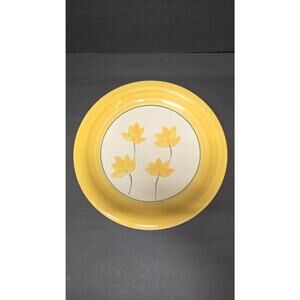 ALCO Industries Yellow Floral Dinner Plate Stoneware Round Country Kitchen Decor